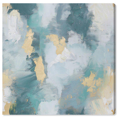 Art Remedy Faded Blue Abstract Canvas   Layers of Air