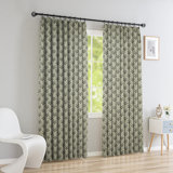 Fabdivine Brown or White Handmade Floral Block Print Curtain Linen 27x120 Inches, Pleated Pinch Drape, Home Décor 100% Blackout for Elegant Bedroom, Kitchen or Patio, Diwali Flower