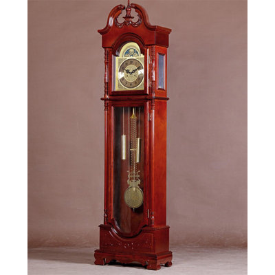 Ornate Basswood Floor Clock Chiming Movement for Traditional Home Settings