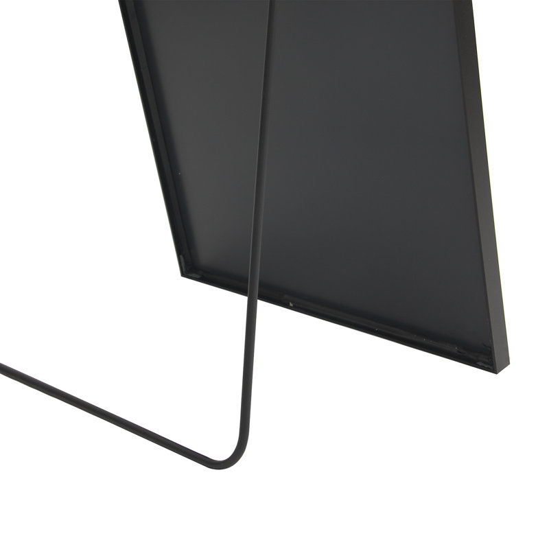 Arched Aluminum Alloy Framed Full Length Mirror with Stand Large Wall Mirror, Black