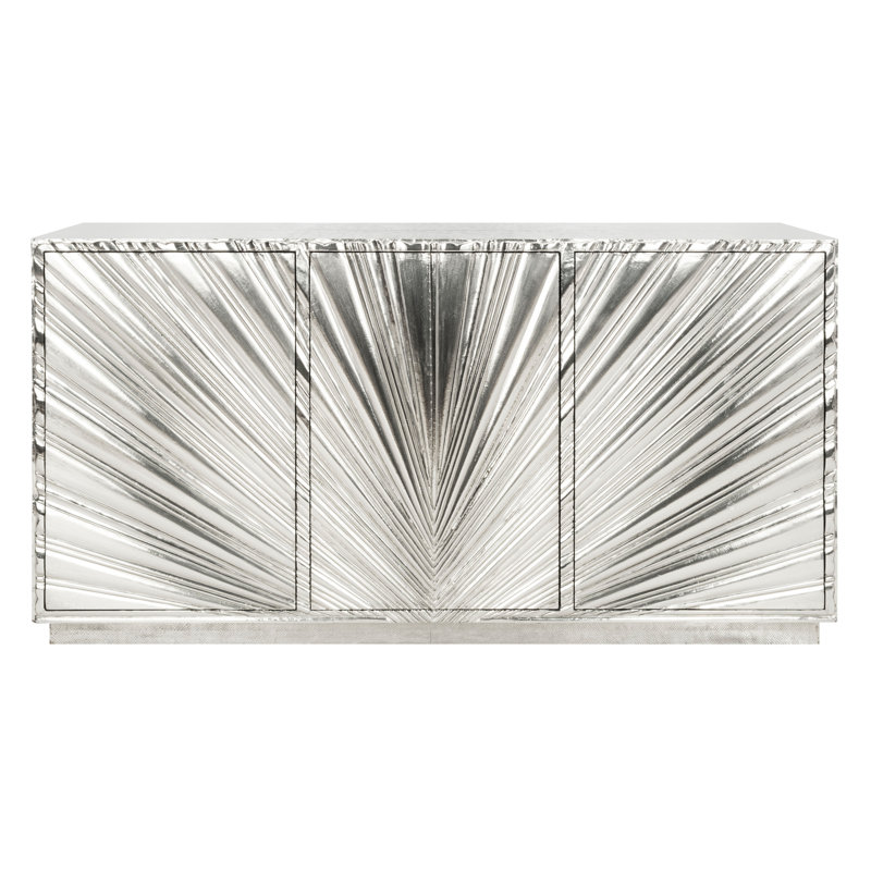 Sylas Silver Sunburst 60'' Wood and Metal Sideboard