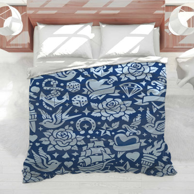 Nautical Tattoo Iconography Comforter