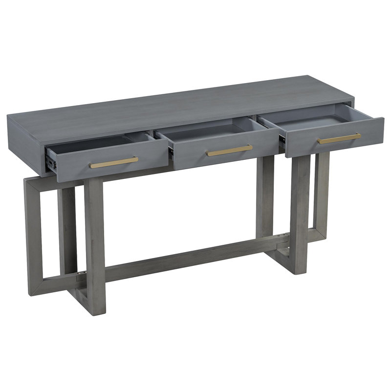 Console élégante avec trois tiroirs, table d'entrée très longue pour vestibule, couloir, salon, vestibule, couloir