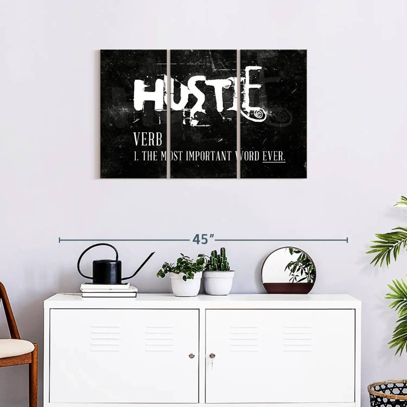 " Hustle " 3 - Pieces, 20" H x 33" W x 1.25" D