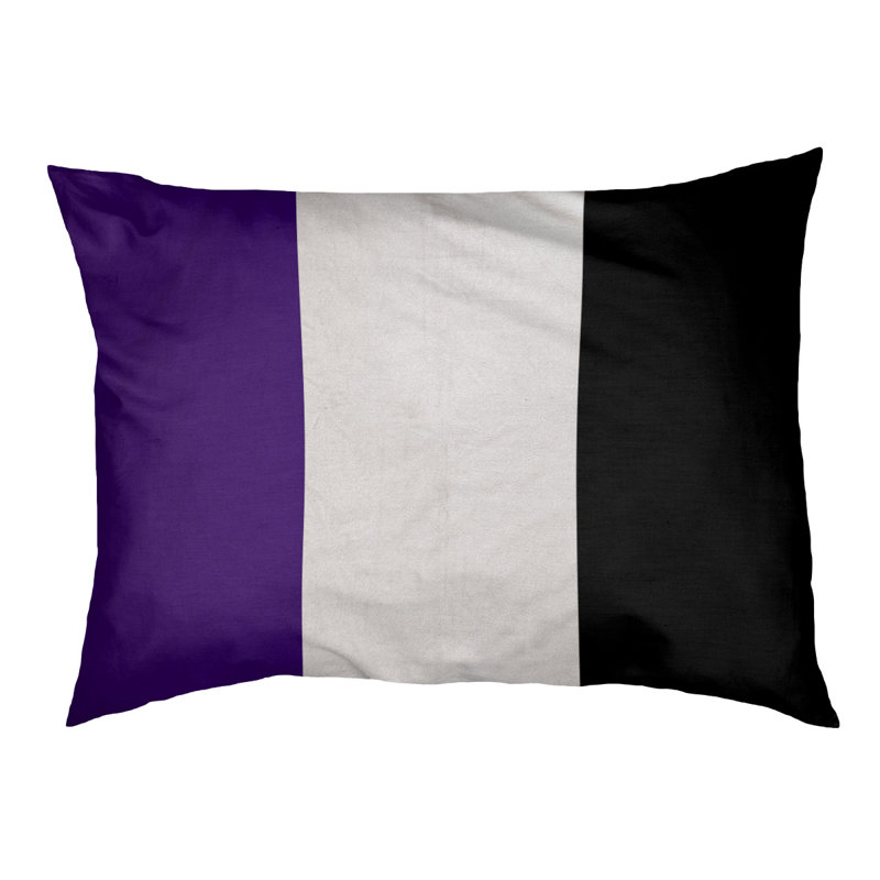 Coussin Houston, Moyen (H 9,5 po x l 28 po x P 18 po), Mauve / blanc / noir