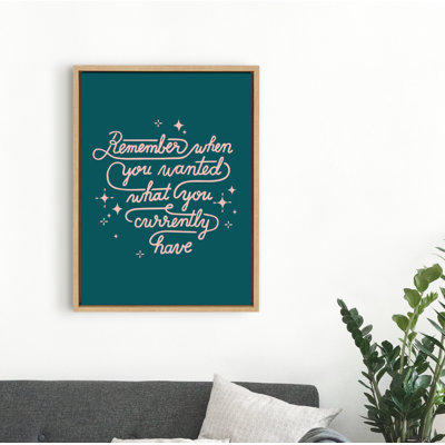 Kameyah Remember by Maria Filar - Floater Frame Textual Art Print on Canvas