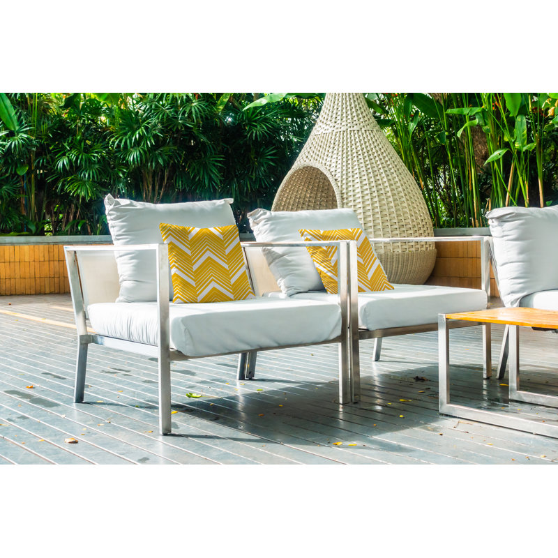 Housse et insert de coussin décoratif en polyester, L 15 po x H 15 po, Jaune