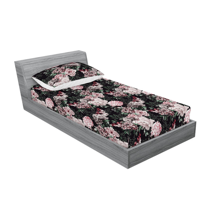 Drap-housse et taies décoratives 3 pièces Ambesonne, Ensemble de draps pour lit simple avec 1 taie d'or