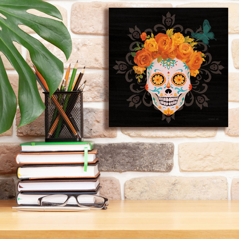 «Dia De Los Muertos 2» par Danhui Nai, art mural sur toile, H 12 po x l 12 po