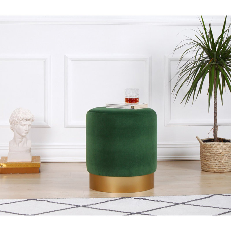 Pouf luxueux en velours vert foncé de 17,7 po x 15,7 po | 100% velours, 35 éponges orthopédiques, hauteur 6,0 po | Pieds en bois robustes, pouvant supporter jusqu'à 352 lb | Idéal pour les décors bohémiens et glamour, polyvalent et élégant
