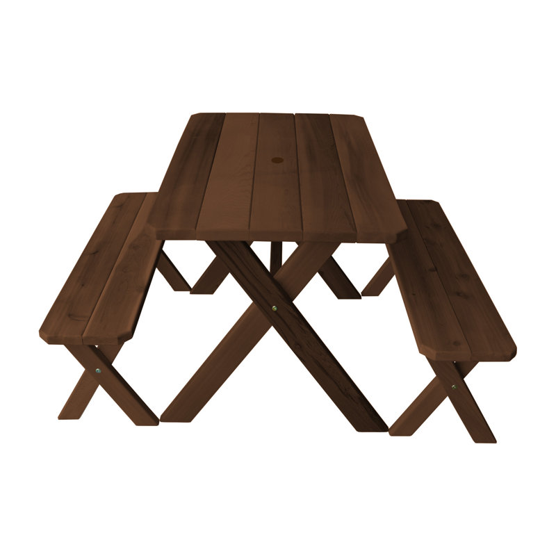 Table de pique-nique rectangulaire Guertin, Teinte champignon, L 44 po x l 27 po x H 30 po