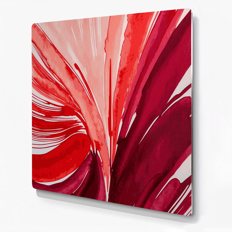 Aquarelle abstraite 49, art mural en métal rose, H 12 po x l 12 po