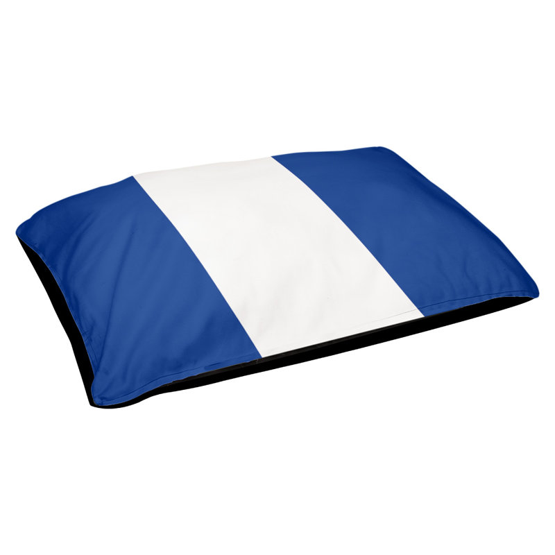Coussin d'extérieur New York, Petit (l 28 po x P 18 po x H 6 po), Bleu / blanc
