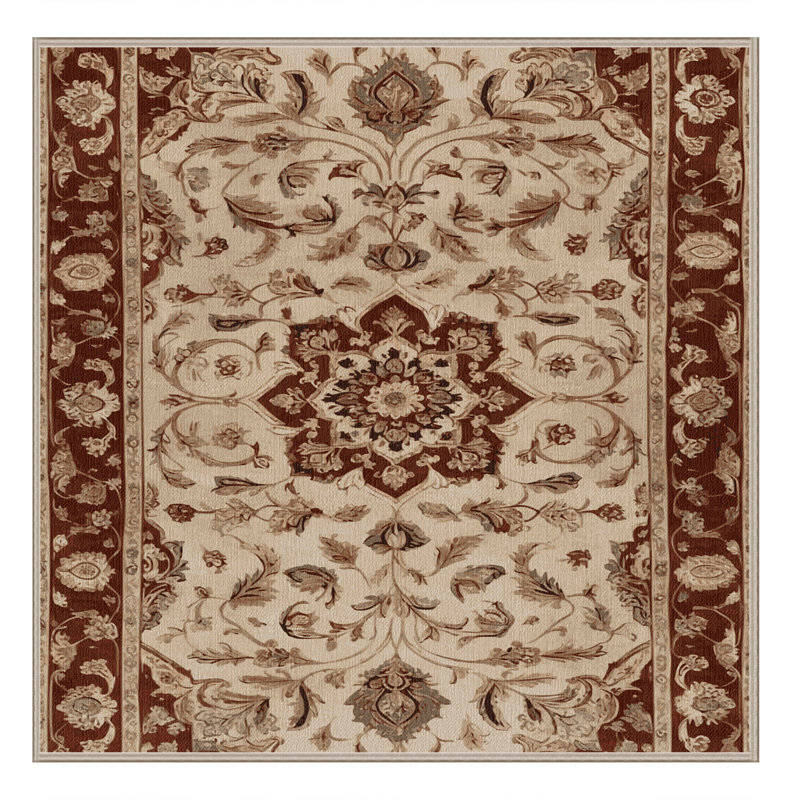 Tapis brun lavable à la machine, Carré 3 pi