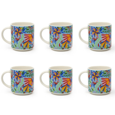 Mexican Flowers Porcelain Espresso Cup