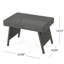 Table d'appoint Pe, grise, structure en fer, 40,6 x 61 x 40 cm, aucun assemblage requis, style transitionnel, 61 x 40,6 x 40 cm, pratique