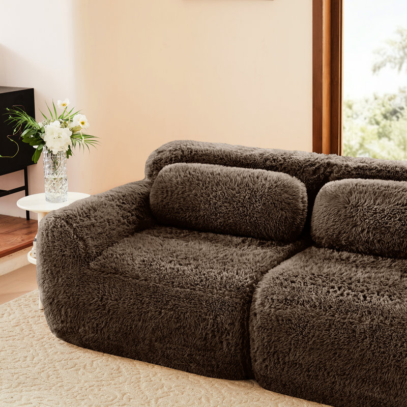 2 en forme de L chocolat, tissu doux, éponge 32d haute densité, sans assemblage, conception ergonomique, base antidérapante, coussins décoratifs, mousse de résilience, antidérapant, couleur