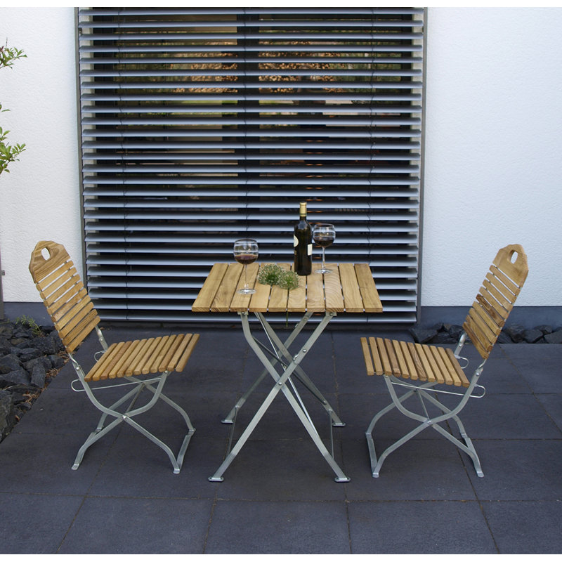West Orange 2 - Person Teak Patio Dining Set with Square Table