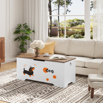 Storage Chest With Lift Top Blanket Chest,Wood Blanket Storage Chest,Toy Storage Bench by Ebern Designs