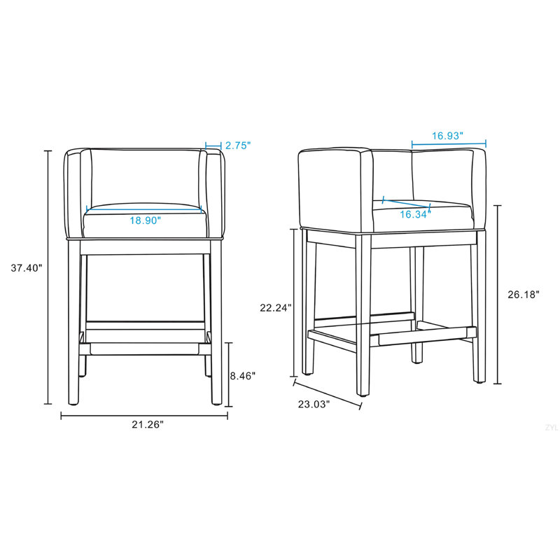Tabouret de comptoir Kingsley