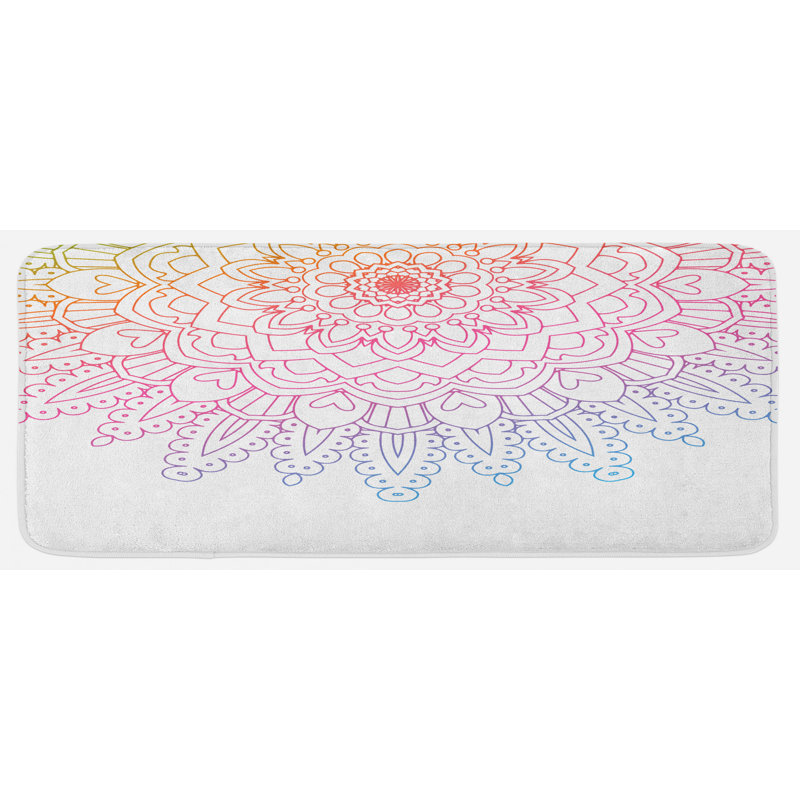 Tapis de cuisine arc-en-ciel Mandala