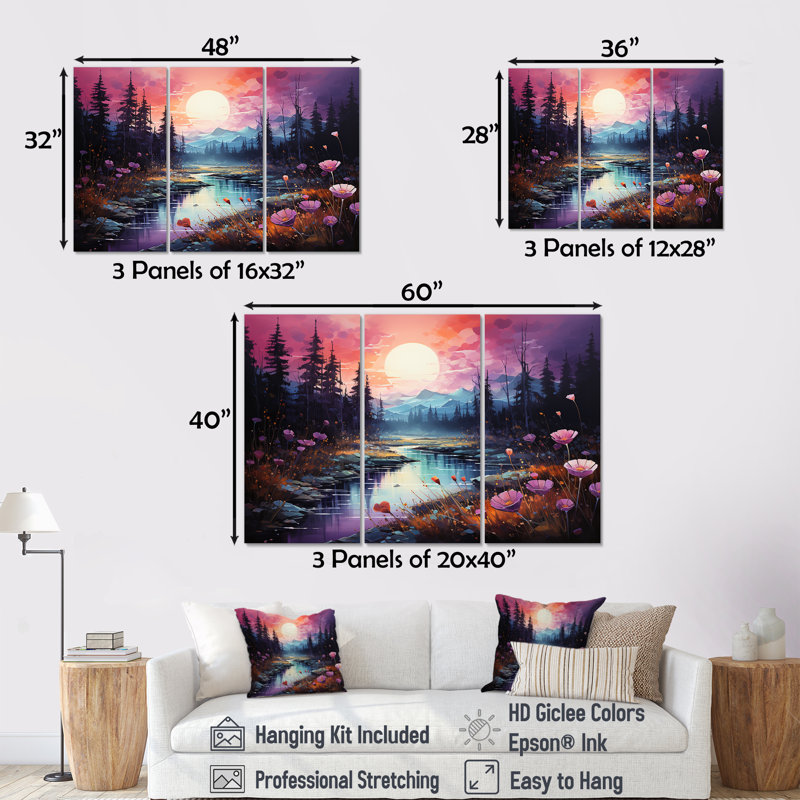 Art mural Northern Lights, H 40 po x l 60 po x P 1 po, Toile tendue