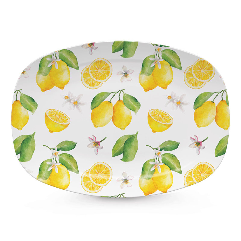 Plateau de citrons et de fleurs