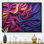 Art mural géométrique bleu et mauve