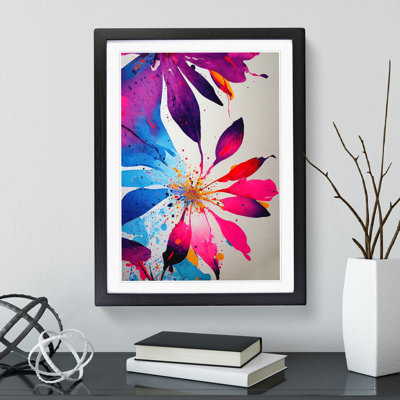 Pretty Painted Flowers No.7 Abstract - Single Picture Frame Painting