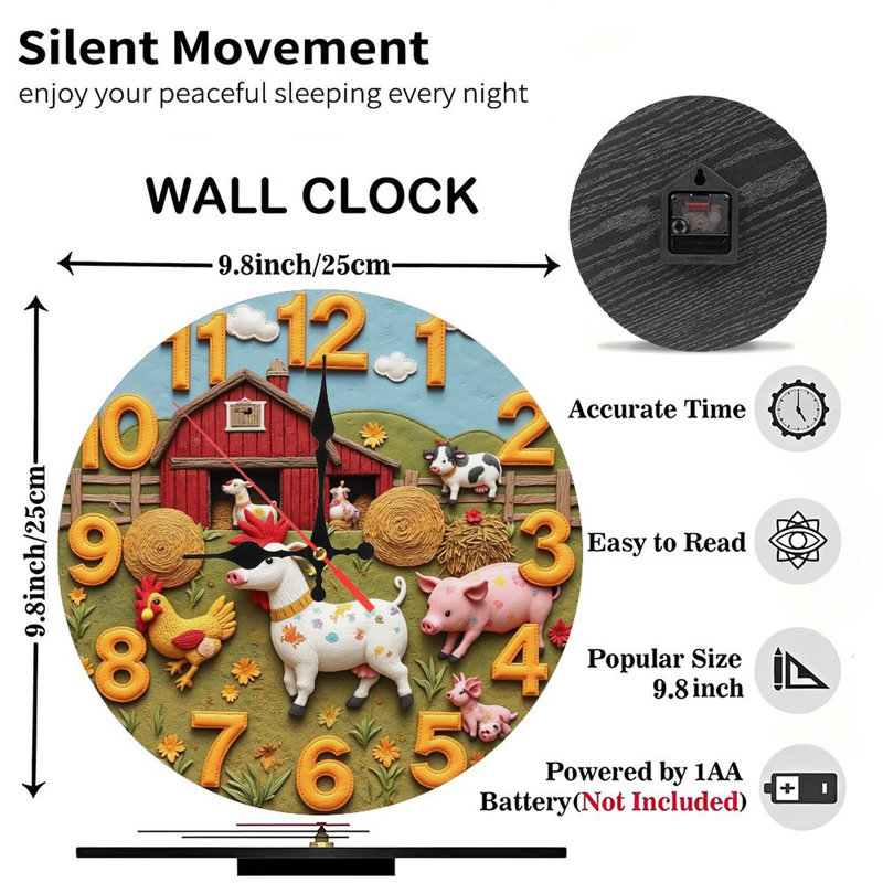 Horloge des animaux de ferme