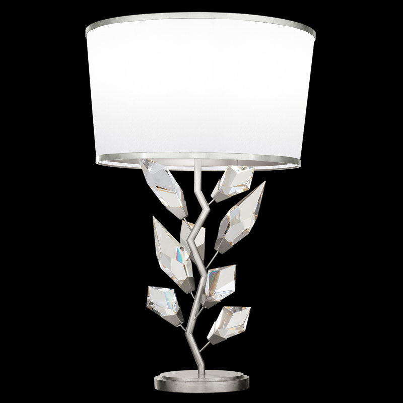 Foret Metal Table Lamp, White, Silver