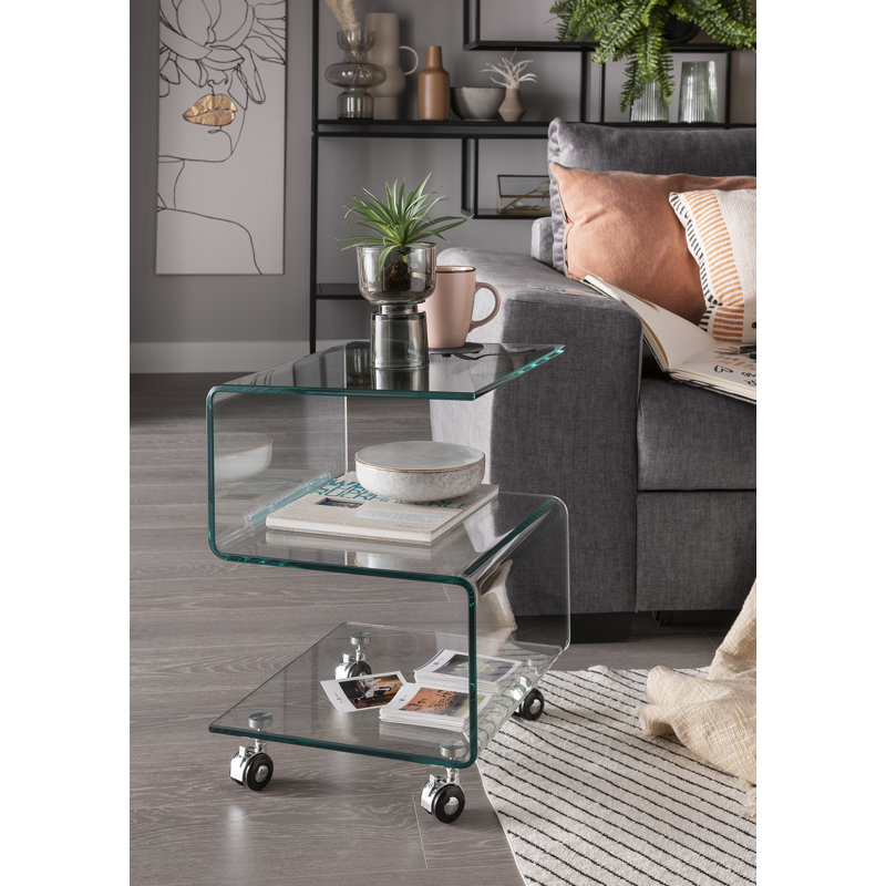 Amaryllis Glass Top End Table