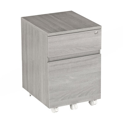 Classeur vertical à deux tiroirs avec serrure et rangement Rolling