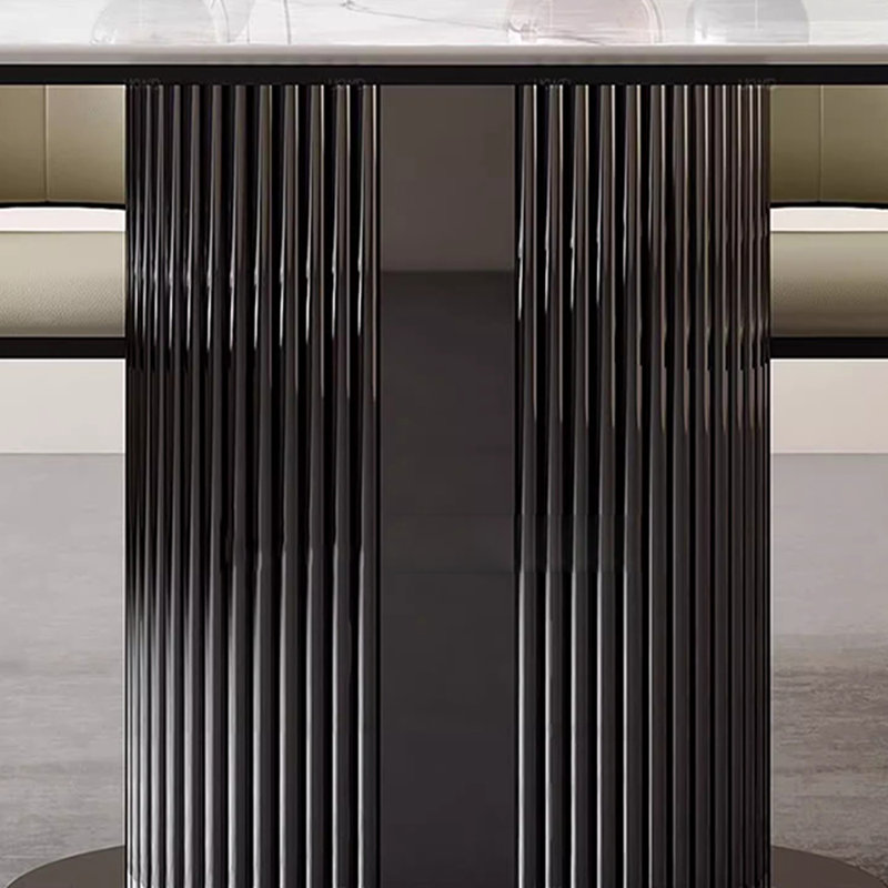 Table de salle à manger rectangulaire haut de gamme et chaise, H 29,5 po x L 70,8 po x l 35,4 po