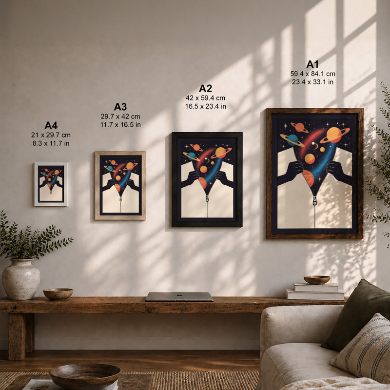 Unzipping the Universe Modern - Framed Print, Unframed, A3 - 42.0 x 29.7 cm