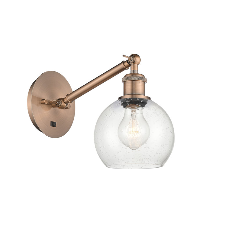 Applique murale 1 lumière 6 po Shauna., Ampoule non incluse, Cuivre antique