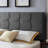 King/ King Sized Headboard: Modern Waffle, Piped Edges, Adjustable Height 48.5 - 53 In, Charcoal Grey Upholstery Bed Stylish Waffle Stitch, In Adjustable,-301344483
