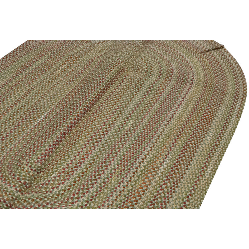 Hand Knotted Wool Area Rug in Green