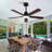 Smart 52" Indoor/Outdoor Ceiling Fan With Light, Dual Finish Black/Walnut 6-Blade, Remote & App Control, Dimmable Led, 5-Speed Quiet Dc Motor, Reversible