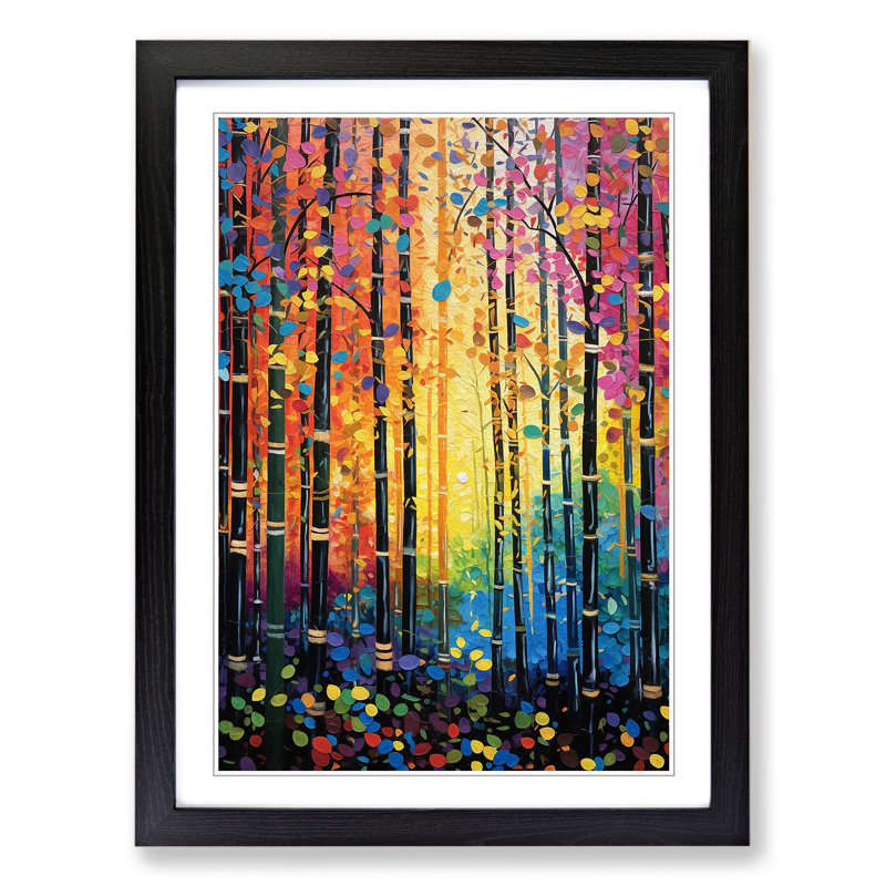 Single Picture Frame Print on Wood, 46cm H x 34cm W, Black Framed