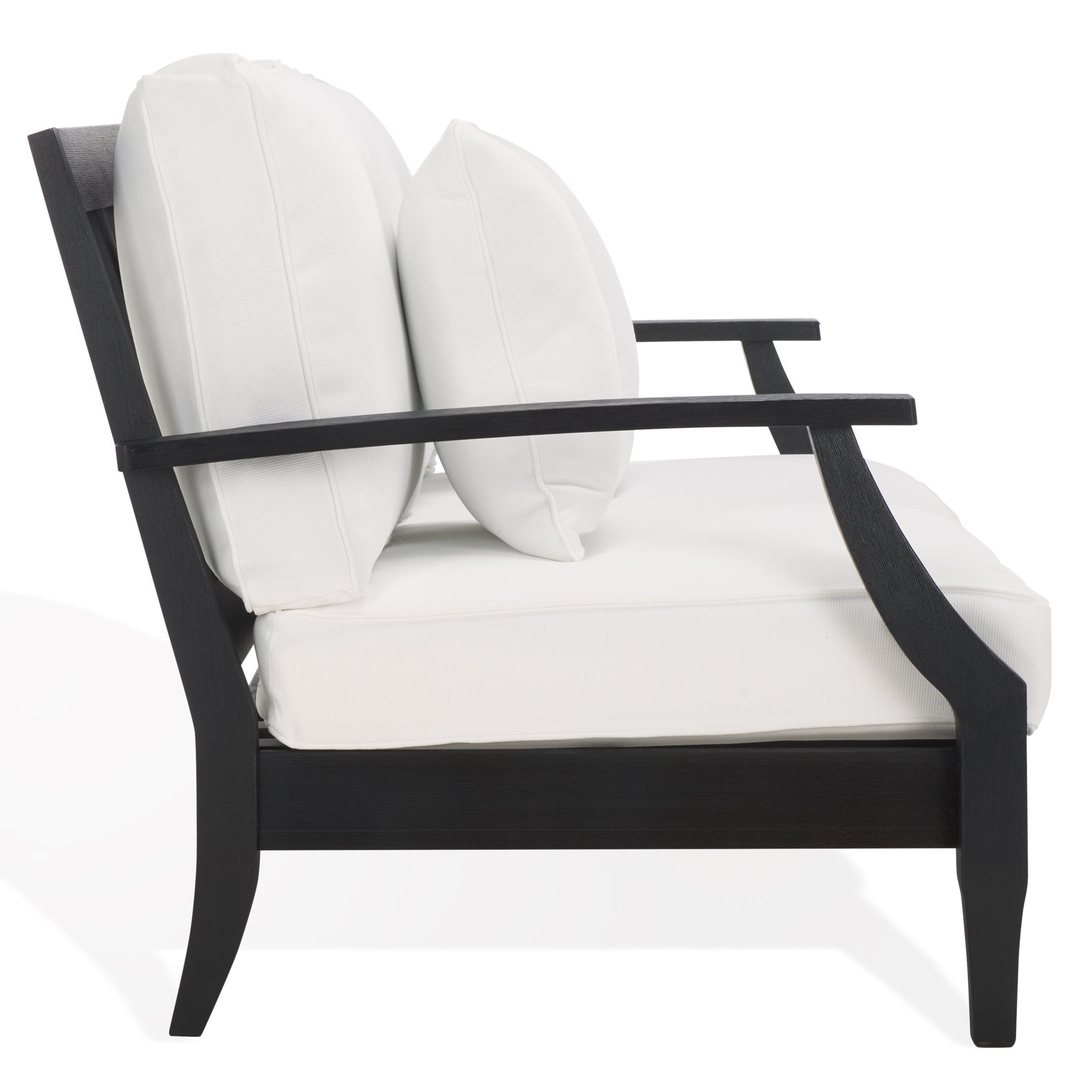 Samya 56" Eucalyptus Patio Loveseat, Black/White