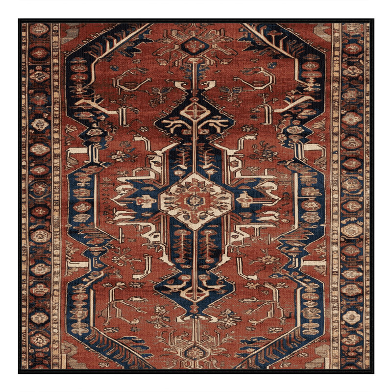 Tapis brun lavable à la machine, Carré 5 pi