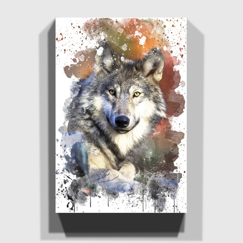 Wolf Resting - Wall Art, Wrapped Canvas, 42cm H x 29.7cm W x 0.01cm D