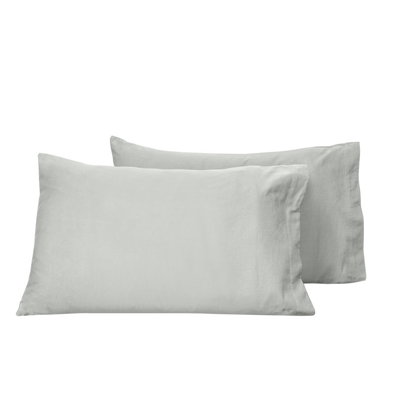 Viola Sateen Pillow Case, Standard Pillowcase, Silver Moon