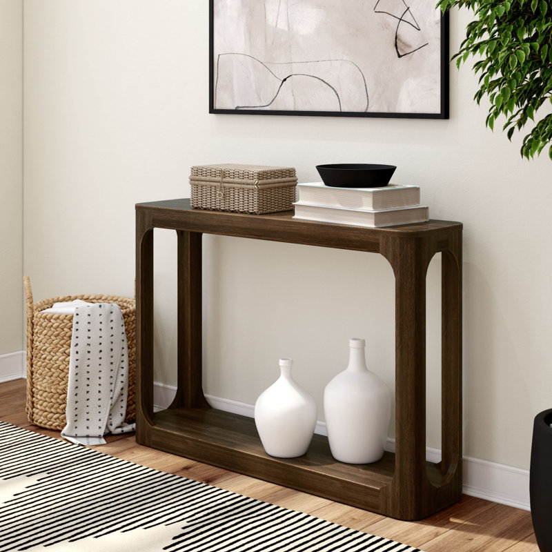 Console en bois massif Maly, Noyer