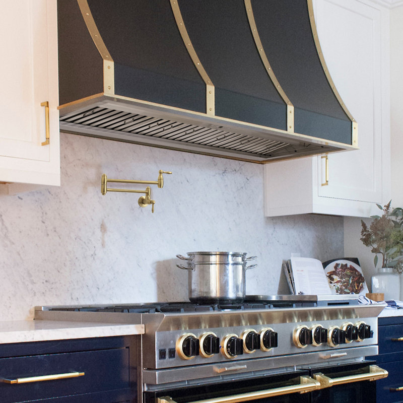 Akicon 48" 1200 CFM Ducted Insert Range Hood with 4-Speed Fan, 3 Led Lights, Baffle Filter