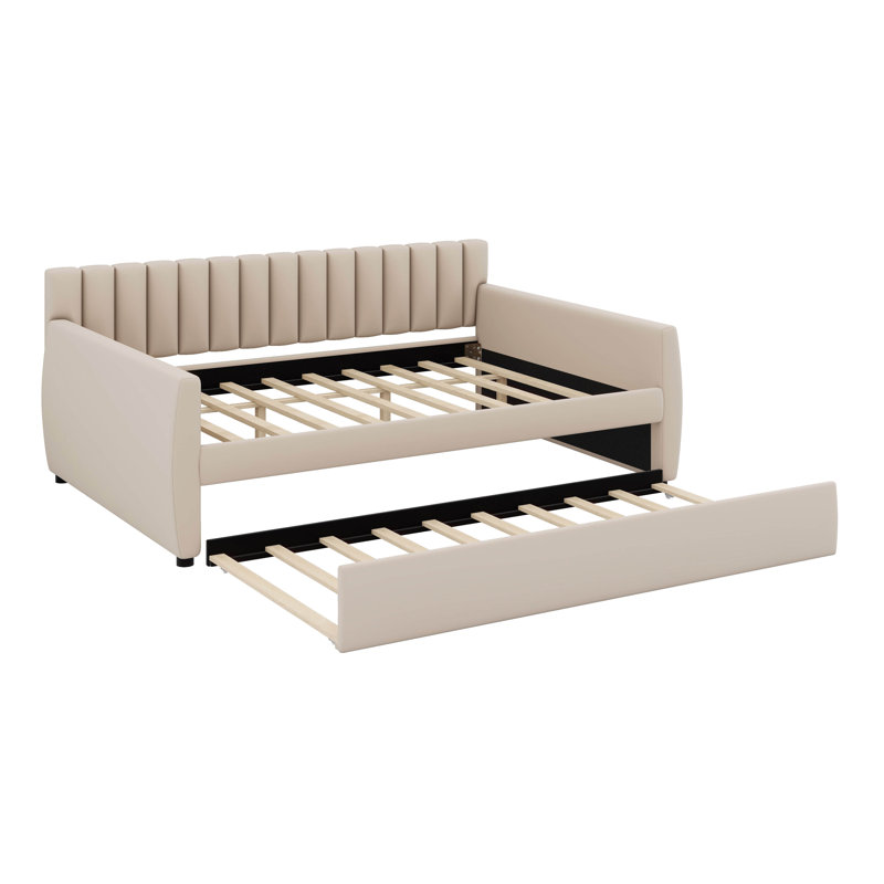Lit de jour rembourré Zechari, Beige