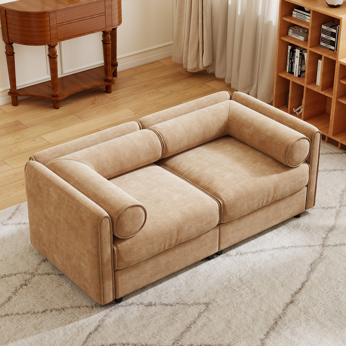 Latitude Run® Upholstered Modular Sofa With Storage Seats