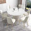 Table à manger 53 pouces en pierre de Carrare blanche avec chaises-714929899