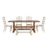 Fortville 78" Solid Wood Oak Finish Top 7-Piece Dining Set With French Ladder Back Chairs